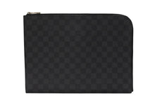画像をギャラリービューアに読み込む, LOUIS VUITTON ルイヴィトン ポシェット ジュール GM ダミエ グラフィット N64437 ブラック グレー シルバー金具 PVC 美品 中古 4b007220