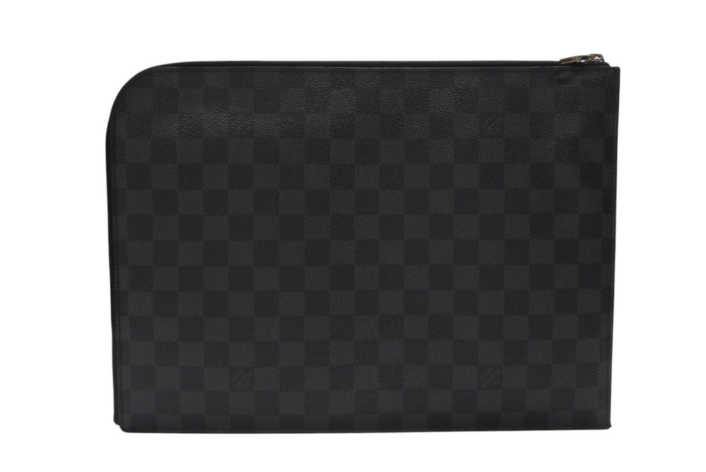 LOUIS VUITTON ルイヴィトン ポシェット ジュール GM ダミエ グラフィット N64437 ブラック グレー シルバー金具 PVC 美品 中古 4b007220