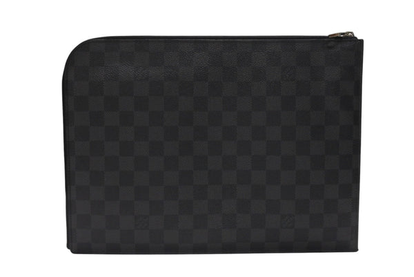 LOUIS VUITTON ルイヴィトン ポシェット ジュール GM ダミエ グラフィット N64437 ブラック グレー シルバー金具 PVC 美品 中古 4b007220