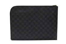 画像をギャラリービューアに読み込む, LOUIS VUITTON ルイヴィトン ポシェット ジュール GM ダミエ グラフィット N64437 ブラック グレー シルバー金具 PVC 美品 中古 4b007220