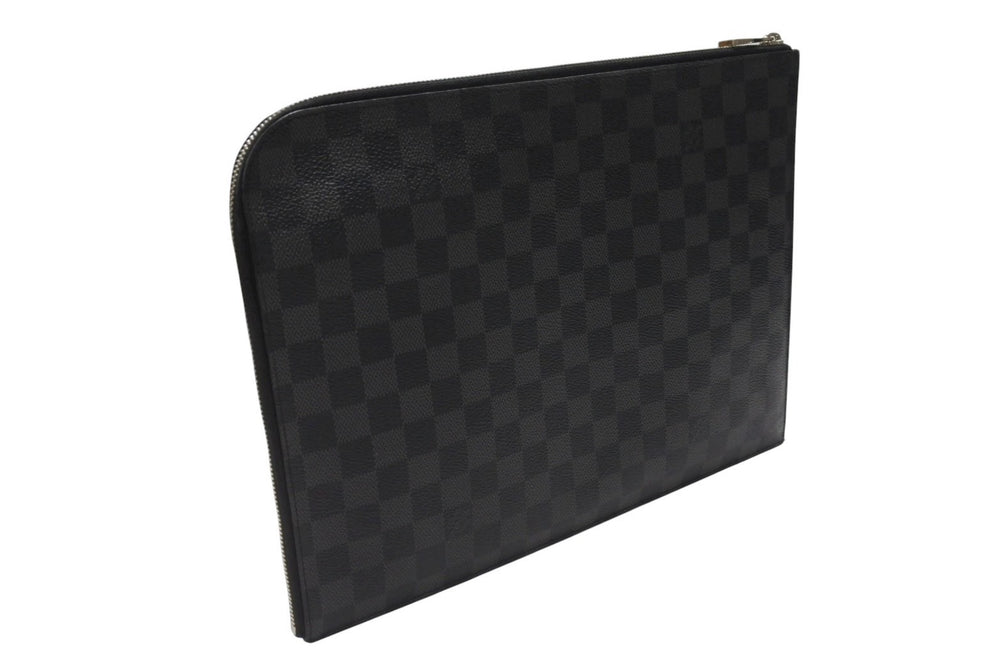 LOUIS VUITTON ルイヴィトン ポシェット ジュール GM ダミエ グラフィット N64437 ブラック グレー シルバー金具 PVC 美品 中古 4b007220