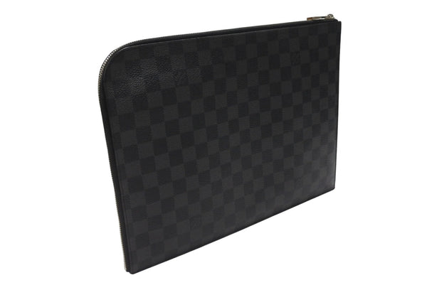 LOUIS VUITTON ルイヴィトン ポシェット ジュール GM ダミエ グラフィット N64437 ブラック グレー シルバー金具 PVC 美品 中古 4b007220