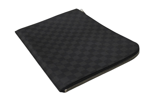 LOUIS VUITTON ルイヴィトン ポシェット ジュール GM ダミエ グラフィット N64437 ブラック グレー シルバー金具 PVC 美品 中古 4b007220