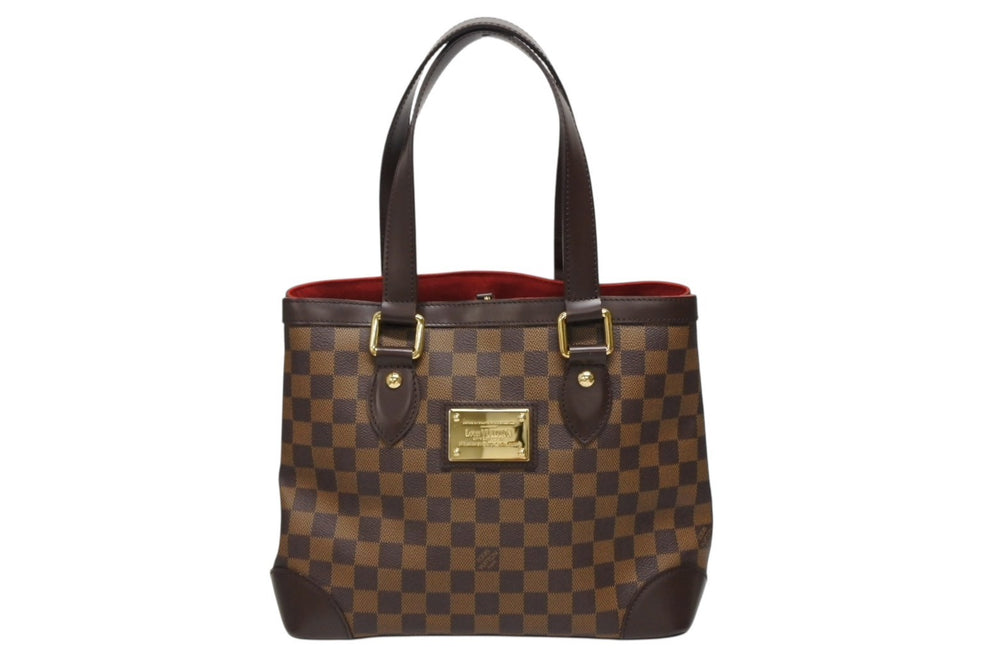 Very Good Condition LOUIS VUITTON Damier Hampstead PM Handbag Brown N51205 Logo Gold Hardware Used 4b007221