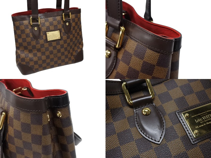 Very Good Condition LOUIS VUITTON Damier Hampstead PM Handbag Brown N51205 Logo Gold Hardware Used 4b007221