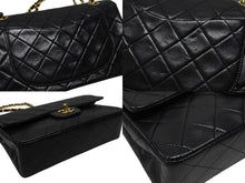 画像をギャラリービューアに読み込む, CHANEL シャネル マトラッセ23 Wフラップ Wチェーンショルダーバッグ 1番台 ラムスキン ココマーク ブラック ゴールド金具 美品 中古 4b007222