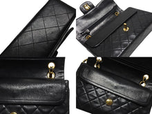 画像をギャラリービューアに読み込む, CHANEL シャネル マトラッセ23 Wフラップ Wチェーンショルダーバッグ 1番台 ラムスキン ココマーク ブラック ゴールド金具 美品 中古 4b007222