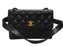 画像をギャラリービューアに読み込む, 極美品 CHANEL シャネル ワンショルダーバッグ 2番台 キャビアスキン ココマーク ブラック ヴィンテージ ゴールド金具 中古 4b007226