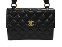 画像をギャラリービューアに読み込む, 極美品 CHANEL シャネル ワンショルダーバッグ 2番台 キャビアスキン ココマーク ブラック ヴィンテージ ゴールド金具 中古 4b007226