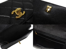 画像をギャラリービューアに読み込む, 極美品 CHANEL シャネル ワンショルダーバッグ 2番台 キャビアスキン ココマーク ブラック ヴィンテージ ゴールド金具 中古 4b007226