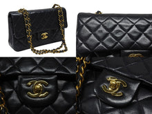 画像をギャラリービューアに読み込む, CHANEL シャネル マトラッセ23 Wフラップ Wチェーンショルダーバッグ 3番台 ココマーク ラムスキン ネイビー 美品 中古 4b007229