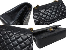 画像をギャラリービューアに読み込む, CHANEL シャネル マトラッセ23 Wフラップ Wチェーンショルダーバッグ 3番台 ココマーク ラムスキン ネイビー 美品 中古 4b007229