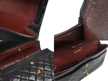 画像をギャラリービューアに読み込む, 極美品 CHANEL シャネル マトラッセ25 Wフラップ Wチェーンショルダーバッグ 0番台 ラムスキン ココマーク ブラック ゴールド金具 中古 4b007231