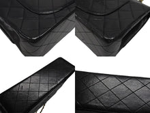 画像をギャラリービューアに読み込む, 極美品 CHANEL シャネル マトラッセ25 Wフラップ Wチェーンショルダーバッグ 0番台 ラムスキン ココマーク ブラック ゴールド金具 中古 4b007231