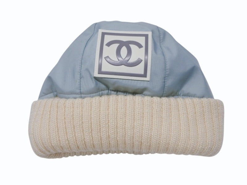 極美品 CHANEL シャネル スポーツライン ニット帽 ココマーク