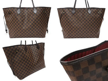 画像をギャラリービューアに読み込む, LOUIS VUITTON ルイヴィトン ネヴァーフル MM トートバッグ N40599 ダミエ エベヌ キャンバス レザー 美品 中古 4b007239