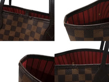 画像をギャラリービューアに読み込む, LOUIS VUITTON ルイヴィトン ネヴァーフル MM トートバッグ N40599 ダミエ エベヌ キャンバス レザー 美品 中古 4b007239
