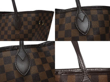 画像をギャラリービューアに読み込む, LOUIS VUITTON ルイヴィトン ネヴァーフル MM トートバッグ N40599 ダミエ エベヌ キャンバス レザー 美品 中古 4b007239