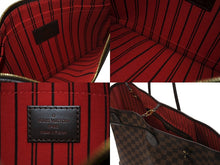 画像をギャラリービューアに読み込む, LOUIS VUITTON ルイヴィトン ネヴァーフル MM トートバッグ N40599 ダミエ エベヌ キャンバス レザー 美品 中古 4b007239