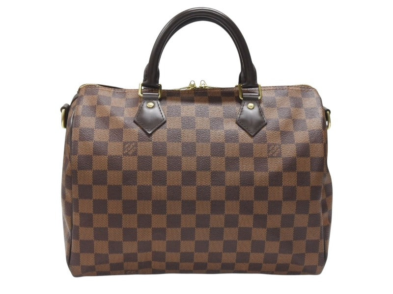 Very good condition LOUIS VUITTON Handbag N41367 Speedy Bandouliere 30 Brown Damier canvas Gold hardware Used 4b007240