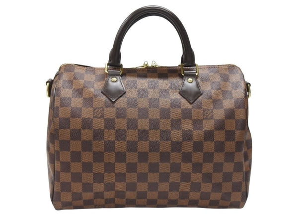 極美品 LOUIS VUITTON ルイヴィトン ハンドバッグ N41367 スピーディ バンドリエール30 ブラウン ダミエキャンバス ゴールド金具 中古 4b007240