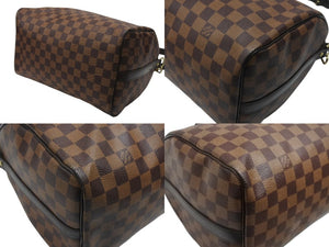 極美品 LOUIS VUITTON ルイヴィトン ハンドバッグ N41367 スピーディ バンドリエール30 ブラウン ダミエキャンバス ゴールド金具 中古 4b007240