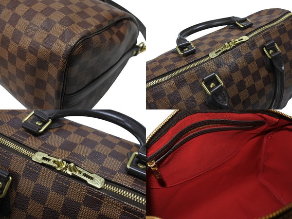 極美品 LOUIS VUITTON ルイヴィトン ハンドバッグ N41367 スピーディ バンドリエール30 ブラウン ダミエキャンバス ゴールド金具 中古 4b007240