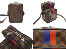 画像をギャラリービューアに読み込む, LOUIS VUITTON ルイヴィトン ダミエ アマゾン ショルダーバッグ N42703 マーカージュ シマウマ ブラウン シルバー金具 美品 中古 4b007241