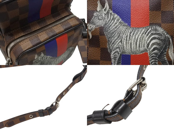 極美品 LOUIS VUITTON ルイヴィトン ダミエ アマゾン チャップマンブラザーズ ショルダーバッグ N42703 シマウマ ブラウン シルバー金具 中古 4b007241