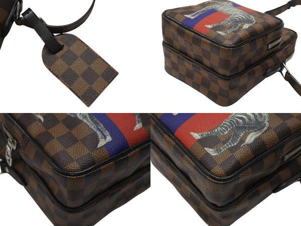 極美品 LOUIS VUITTON ルイヴィトン ダミエ アマゾン チャップマンブラザーズ ショルダーバッグ N42703 シマウマ ブラウン シルバー金具 中古 4b007241