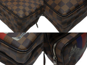 極美品 LOUIS VUITTON ルイヴィトン ダミエ アマゾン チャップマンブラザーズ ショルダーバッグ N42703 シマウマ ブラウン シルバー金具 中古 4b007241