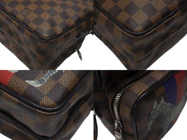 極美品 LOUIS VUITTON ルイヴィトン ダミエ アマゾン チャップマンブラザーズ ショルダーバッグ N42703 シマウマ ブラウン シルバー金具 中古 4b007241