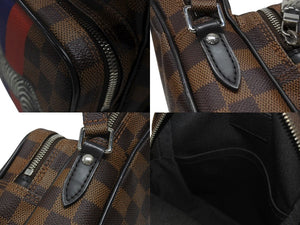 極美品 LOUIS VUITTON ルイヴィトン ダミエ アマゾン チャップマンブラザーズ ショルダーバッグ N42703 シマウマ ブラウン シルバー金具 中古 4b007241