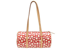 画像をギャラリービューアに読み込む, 極美品 LOUISVUITTON ルイヴィトン 草間彌生 パピヨン M91425 ショルダーバッグ モノグラムヴェルニ ドットインフィニティ ルージュ 中古 4b007243