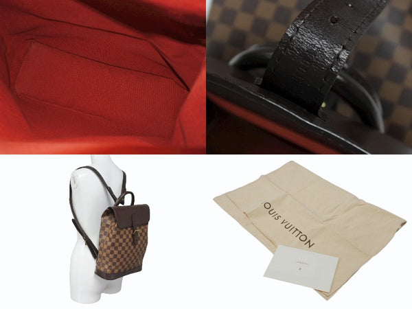 LOUIS VUITTON ルイ ヴィトン ダミエ ソーホー リュック デイパック N51132 ブラウン PVC レザー 美品 中古 4b007244