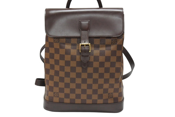 LOUIS VUITTON ルイ ヴィトン ダミエ ソーホー リュック デイパック N51132 ブラウン PVC レザー 美品 中古 4b007244