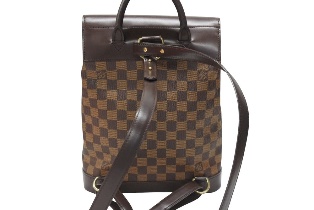 LOUIS VUITTON ルイ ヴィトン ダミエ ソーホー リュック デイパック N51132 ブラウン PVC レザー 美品 中古 4b007244