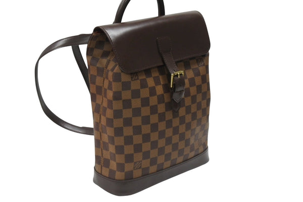 LOUIS VUITTON ルイ ヴィトン ダミエ ソーホー リュック デイパック N51132 ブラウン PVC レザー 美品 中古 4b007244