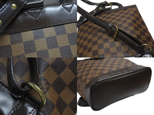 画像をギャラリービューアに読み込む, LOUIS VUITTON ルイ ヴィトン ダミエ ソーホー リュック デイパック N51132 ブラウン PVC レザー 美品 中古 4b007244