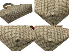 画像をギャラリービューアに読み込む, GUCCI グッチ GGスプリーム ロゴ トートバッグ 21134 ブラウン キャメル PVC レザー ゴールド金具 良品 中古 4b007246