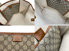 画像をギャラリービューアに読み込む, GUCCI グッチ GGスプリーム ロゴ トートバッグ 21134 ブラウン キャメル PVC レザー ゴールド金具 良品 中古 4b007246