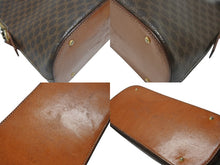 画像をギャラリービューアに読み込む, CELINE セリーヌ マカダム柄 ハンドバッグ ロゴ ゴールド金具 PVC レザー ブラウン 茶色 鞄 美品 中古 4b007247