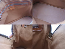 画像をギャラリービューアに読み込む, CELINE セリーヌ マカダム柄 ハンドバッグ ロゴ ゴールド金具 PVC レザー ブラウン 茶色 鞄 美品 中古 4b007247