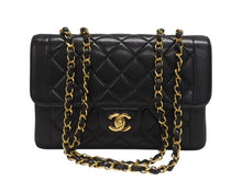 画像をギャラリービューアに読み込む, 極美品 CHANEL シャネル マトラッセ23 Wチェーンショルダーバッグ 3番台 ラムスキン ココマーク ブラック ゴールド金具 中古 4b007249