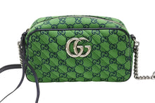 画像をギャラリービューアに読み込む, 極美品 GUCCI グッチ GGマーモント キルティング スモール ショルダーバッグ 緑 グリーン GG柄 チェーン クロスボディ 肩掛け 447632 中古 4b007250