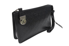 画像をギャラリービューアに読み込む, 極美品 GUCCI グッチ シマ クラッチバッグ セカンドバッグ 152600 492174 イタリア製 レザー ブラック シルバー金具 中古 4b007251