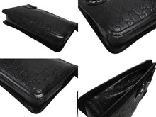 画像をギャラリービューアに読み込む, 極美品 GUCCI グッチ シマ クラッチバッグ セカンドバッグ 152600 492174 イタリア製 レザー ブラック シルバー金具 中古 4b007251