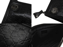 画像をギャラリービューアに読み込む, 極美品 GUCCI グッチ シマ クラッチバッグ セカンドバッグ 152600 492174 イタリア製 レザー ブラック シルバー金具 中古 4b007251