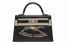 画像をギャラリービューアに読み込む, 新品未使用 HERMES エルメス ミニケリー2 CHEVAL DE BOIS W刻印 2WAY ヴォーエプソン ブラック SV金具 外縫い 中古 4b007254
