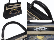 画像をギャラリービューアに読み込む, 新品未使用 HERMES エルメス ミニケリー2 CHEVAL DE BOIS W刻印 2WAY ヴォーエプソン ブラック SV金具 外縫い 中古 4b007254